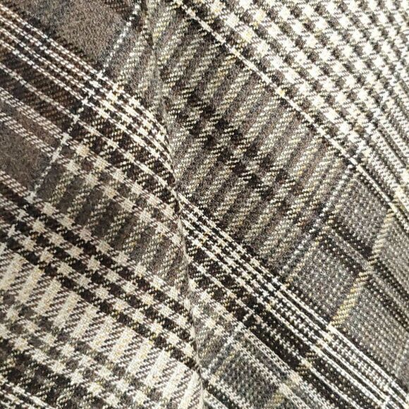 Ann Taylor Loft Wool Plaid A-Line Skirt Sz 6P Petite Cream Brown Yellow Gray - Picture 2 of 5